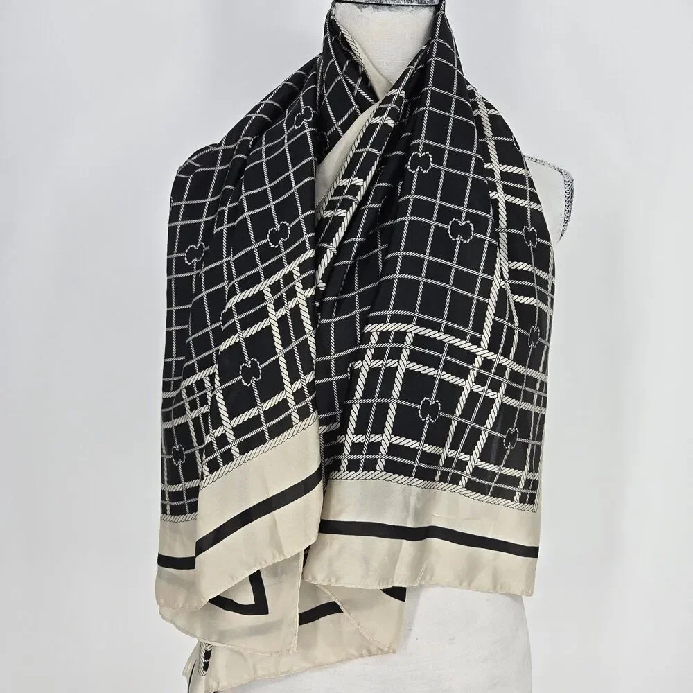 Vintage Silk Rectangle Scarf Wrap Vintage